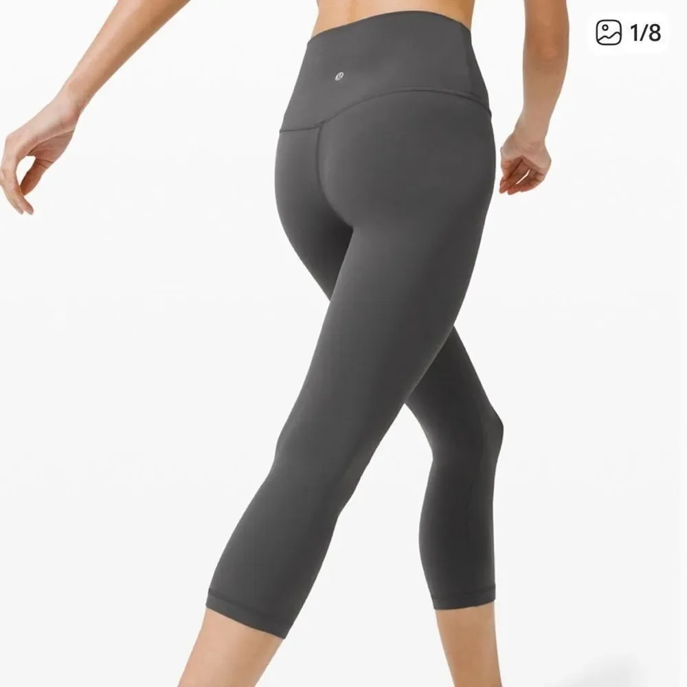 Lululemon Align High Rise Crop Legging Graphite Grey Womens 12